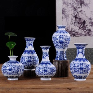 Vintage Chinese Ceramic Porcelain Vase Home Decor Blue & White Flower Receptacle   272502726655